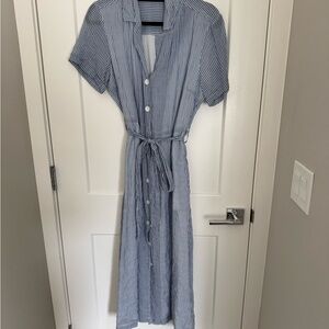 Cloth & Stone Navy Striped Midi Dress